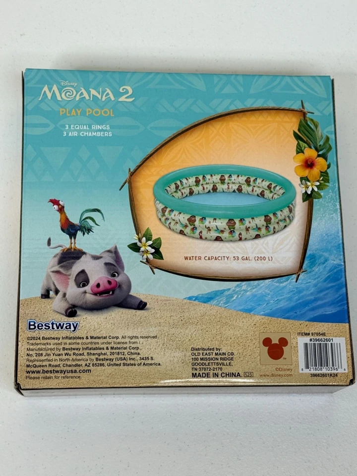 Disney Moana 2 детский бассейн 48 дюймов надувной 3 кольца уличная летняя игрушка для воды - Изображение 4 из 4