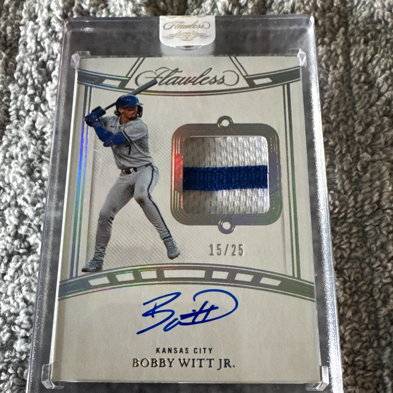 Panini 2024 Flawless Bobby Witt Jr Flawless Signature Materials Patch Auto /25