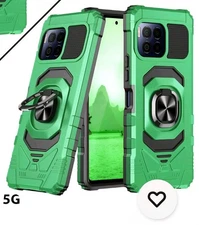 T-Mobile REVVL 7 Pro Case Armor Ring Magnetic Stand Cover + Tempered Glass