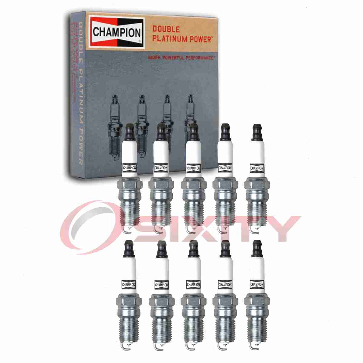 10 pc Champion Double Platinum Spark Plugs for 1999-2004 Ford F-250 Super ul