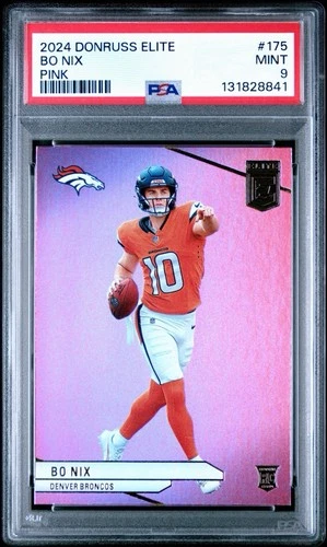2024 Panini Donruss Elite BO NIX Pink Foil Parallel Rookie Denver Broncos PSA 9