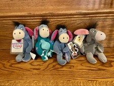 Disney Set Of 4 Winnie The Pooh Eeyore 9" Bean Bag Plush