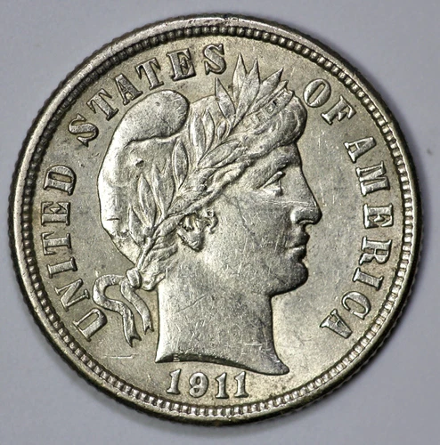 1911 Barber 10c Silver Dime