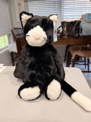 Jellycat RARE AUTHENTIC Medium Bashful Black and White Kitten RETIRED