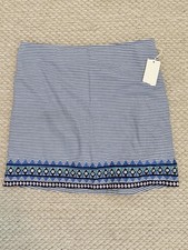 VINEYARD VINES SKIRT Size 8 Margo Embroidered Geo Prep Marlin Blue White NWT