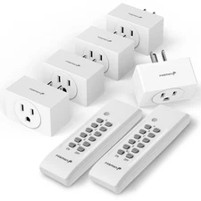 Fosmon Wireless Remote Control Outlet Plug Indoor, Battery Operated On/Off Li...