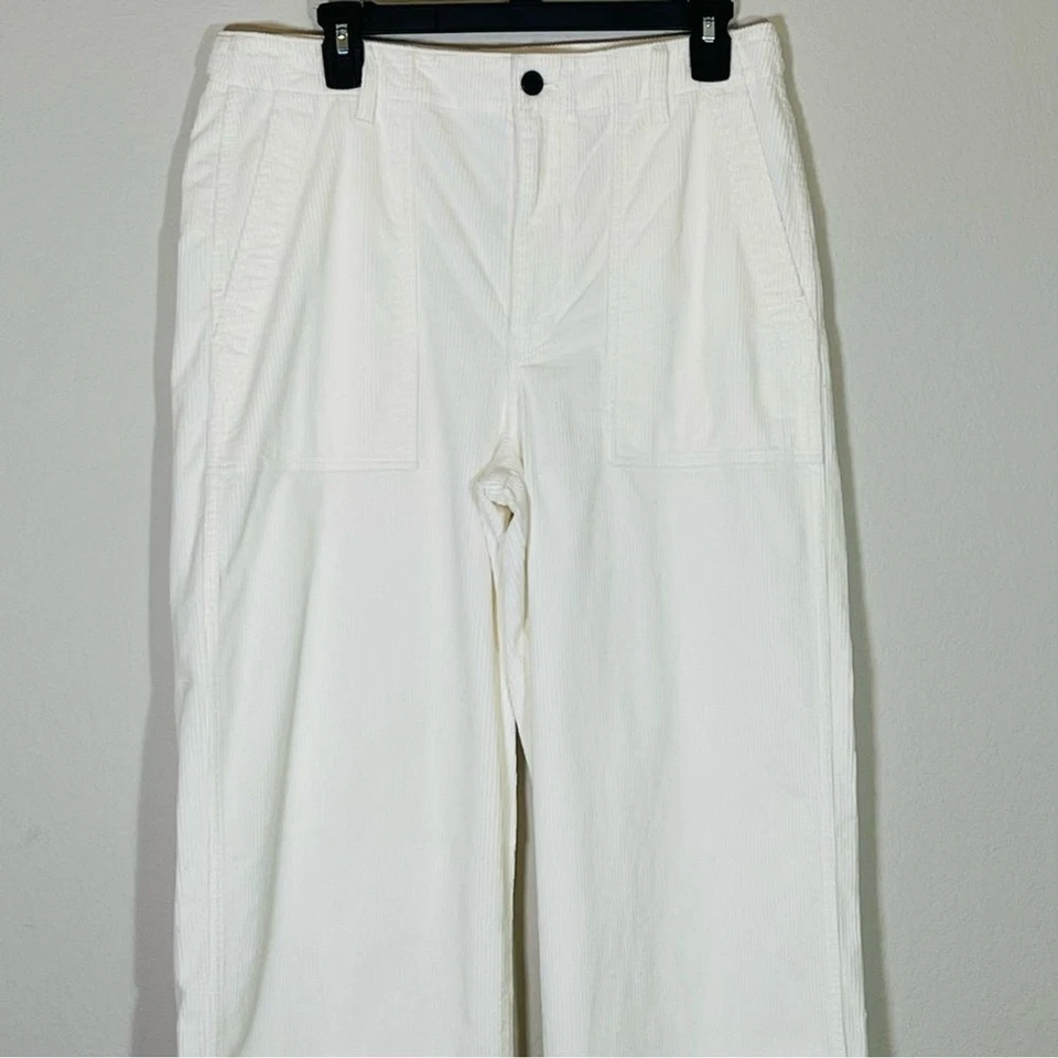 Madewell NWT Corduroy Wide Leg Utility Pants Size 28T in White w/ Italian Fabric - Image 4 of 4