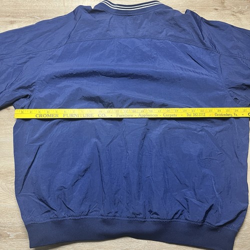 Vintage 90s Nike Mens Windbreaker Center Swoosh V Neck Pullover Navy Blue- XXL - Picture 9 of 13