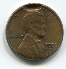 1958-d Lincoln 1c Cent - Indent Obverse 1958-d Lincoln 1c Cent - Indent Obverse