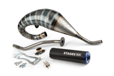 Auspuff Stage6 R/T 70 - 80 high-mount Derbi Schwarz / Blau