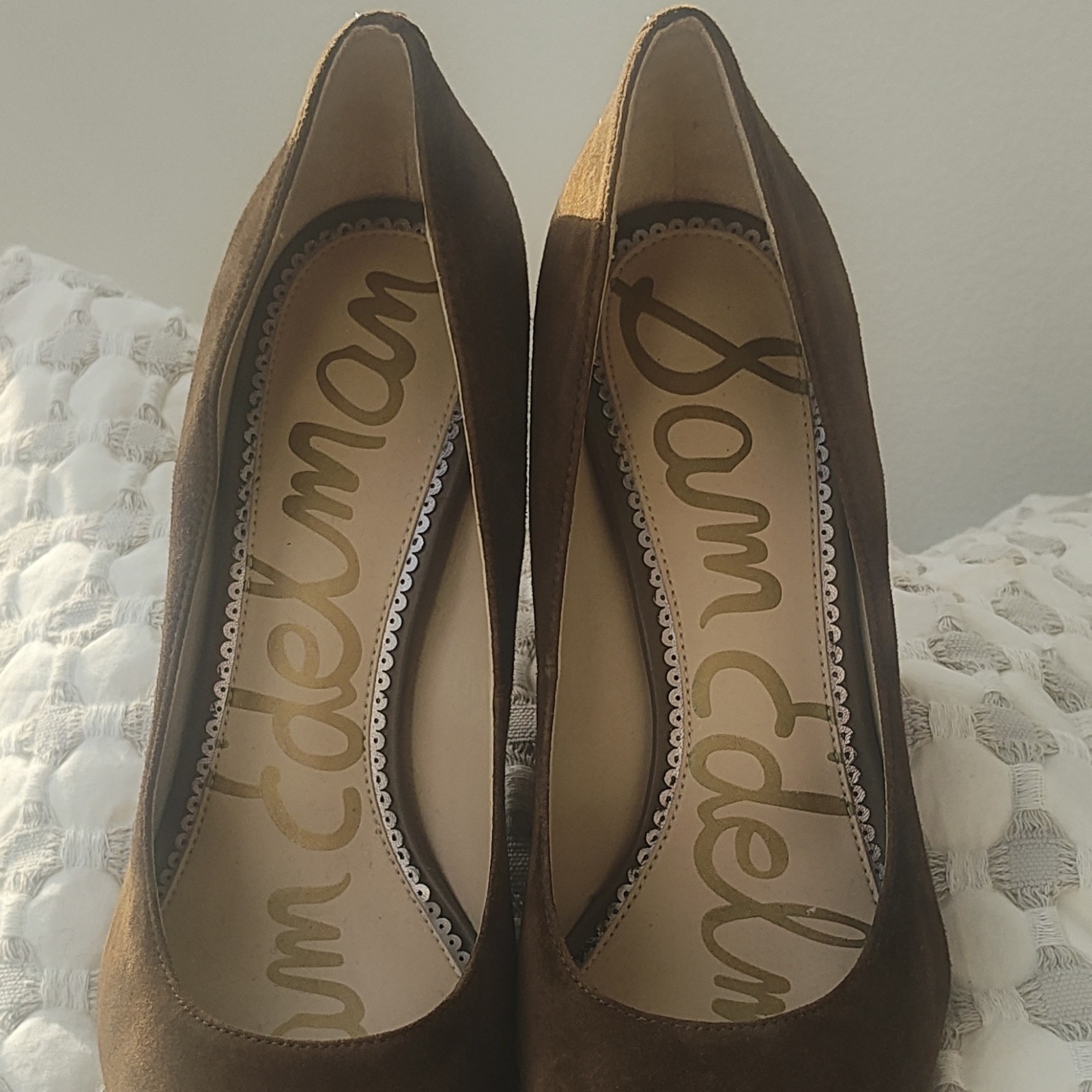 Sam Edelman Brown Suede Solid Pattern Closed Toe … - image 1