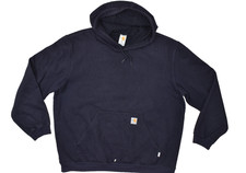 Carhartt FR Flame Resistant Men's Pullover Hoodie XL Dark Navy Blue Work Stained