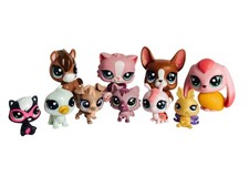 Littlest Pet Shop Animal Figures Lot Of 10 Collectible Toys Mix Cats Dogs Bunny