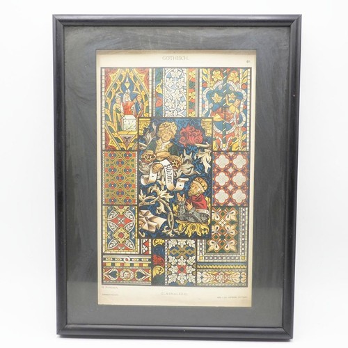 Vintage Glass Painting Glasmalerei Framed Lithograph Print