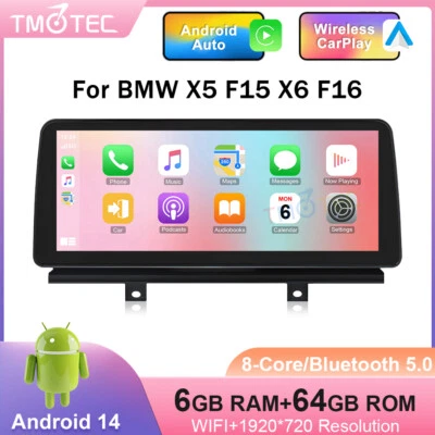 12.3" Autoradio 8-Kern Android 14.0 GPS DAB+CarPlay DSP 64GB Für BMW X5 F15 NBT - Bild 1 von 4