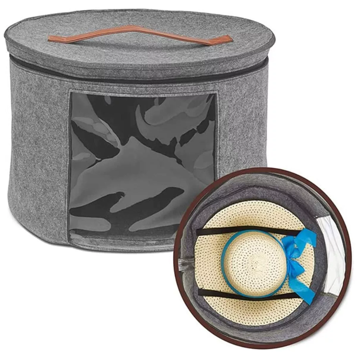 2023 New Felt Hat Box Organizer Round Travel Hat Boxes Hat Boxes