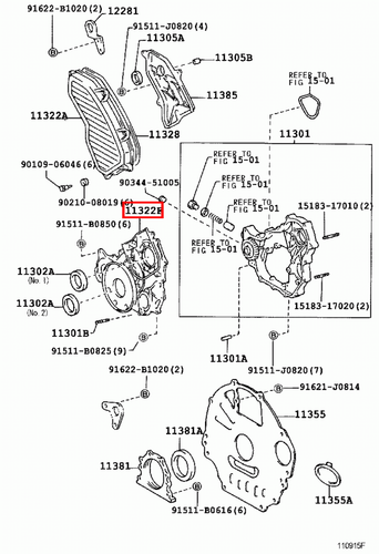 Genuine Toyota LandCruiser HZJ81 HZJ80 1HZ 4.2 Diesel Timing Gear Cover Case - Picture 13 of 15