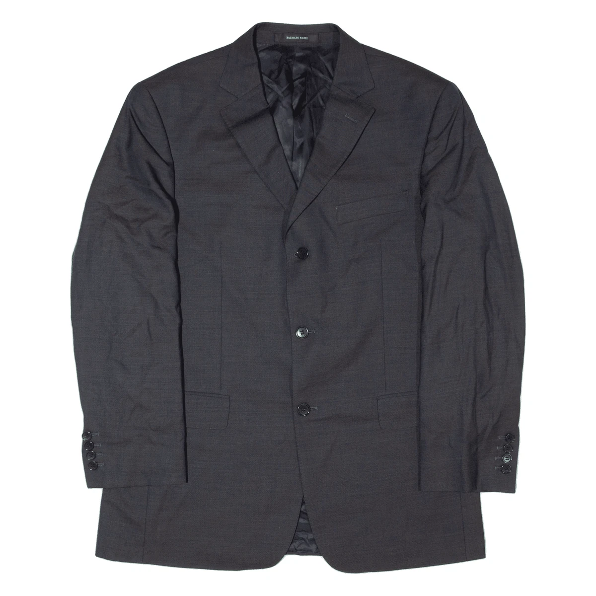 BALMAIN PARIS Blazer Jacket Grey Wool Mens L