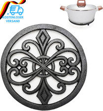 Nicoone Runde Gusseisen Untersetzer Tisch Dekorative Topf Halter Schwarz Metall 