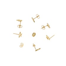 Star Gold Tone Stainless Steel Earring Studs - 11mm - 2 Pieces 1 Pair - Z389