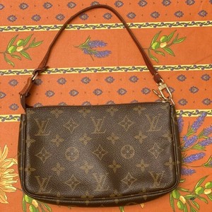 LOUIS VUITTON Pochette Accessoires Monogram Hand Bag - Brown