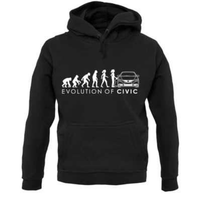 Évolution De Femme - Civique - Unisexe Capuche - Honda R Voiture Cars Sport - Photo 1/3