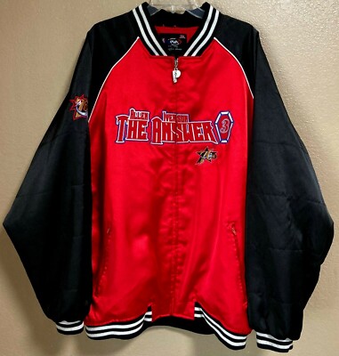 THE ANSWER ALLEN IVERSON 76ERS' FULL ZIPPERED JACKET SIZE MENS 2XL MADE BY UNK 