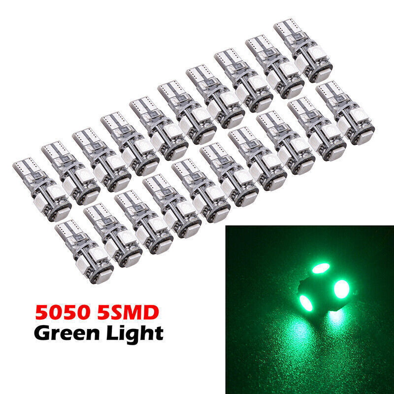 20PC Car T10 Green LED 5050 5smd Wedge Light Bulb W5W 194 20PC Car T10 Green LED 5050 5smd Wedge Light Bulb W5W 194