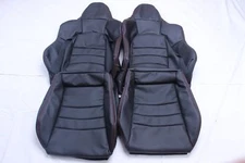 Custom Made Honda S2000 AP2 Real Leather Seat Covers Black Red Stitching