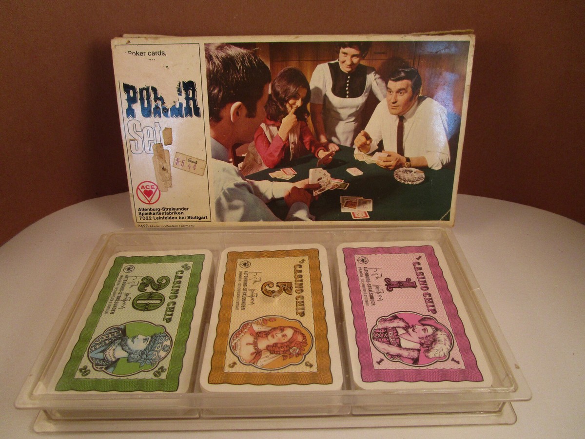 Vintage Altenburg Stralsunder Poker Set Casino Chip Swap Playing