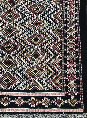 Moroccan Kilim Rug  - Berber Carpet - Tribal Design Geometric - 7'10" x 5' - Picture 10 of 11