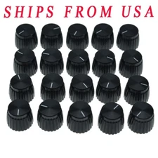 20x Guitar AMP Amplifier Knob Black w/ Black Cap Push-on fit Marshall Amplifier