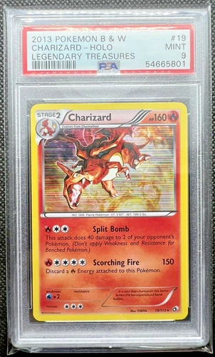 PSA 9 MINT Charizard Black & White Legendary Treasures Holo Pokemon Card 19/113
