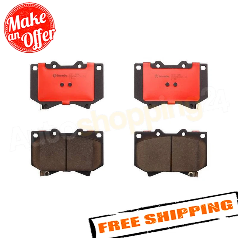 Juego de pastillas de freno de disco delanteras de cerámica Brembo P83118N para Toyota Tundra 2000-2003 Foto 2 de 4