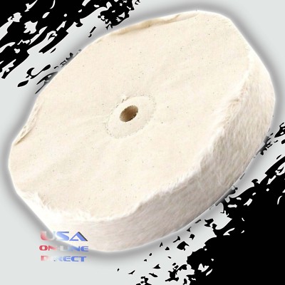 5pc 8'' Extra Thick Single Stitch Loose Cotton Buffing Polishing Wheel for Metals
