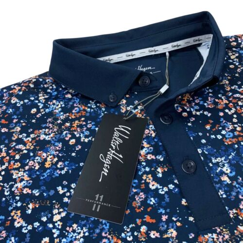 Walter Hagen Garden Party Golf Polo Uomo XL Floreale Navy UPF 50 + Nuovo con etichette $70 - Foto 4 di 8
