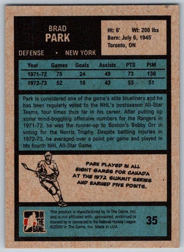 2009-10 ITG 1972 THE YEAR IN HOCKEY –PICK YOUR PLAYERS OR FINISH YOUR SET - Picture 77 of 406