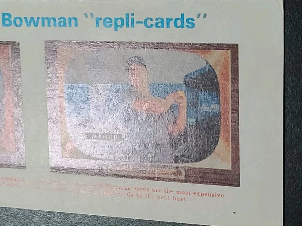 1985 BBC Magazine Inserir Painel de Cartão MICKEY MANTLE/ERNIE BANKS 1955 Bowman RP Mt - Imagem 4 de 4