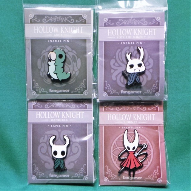 Hollow Knight Enamel Lapel Pin Set 4Pack Wanderer Grub Zote the