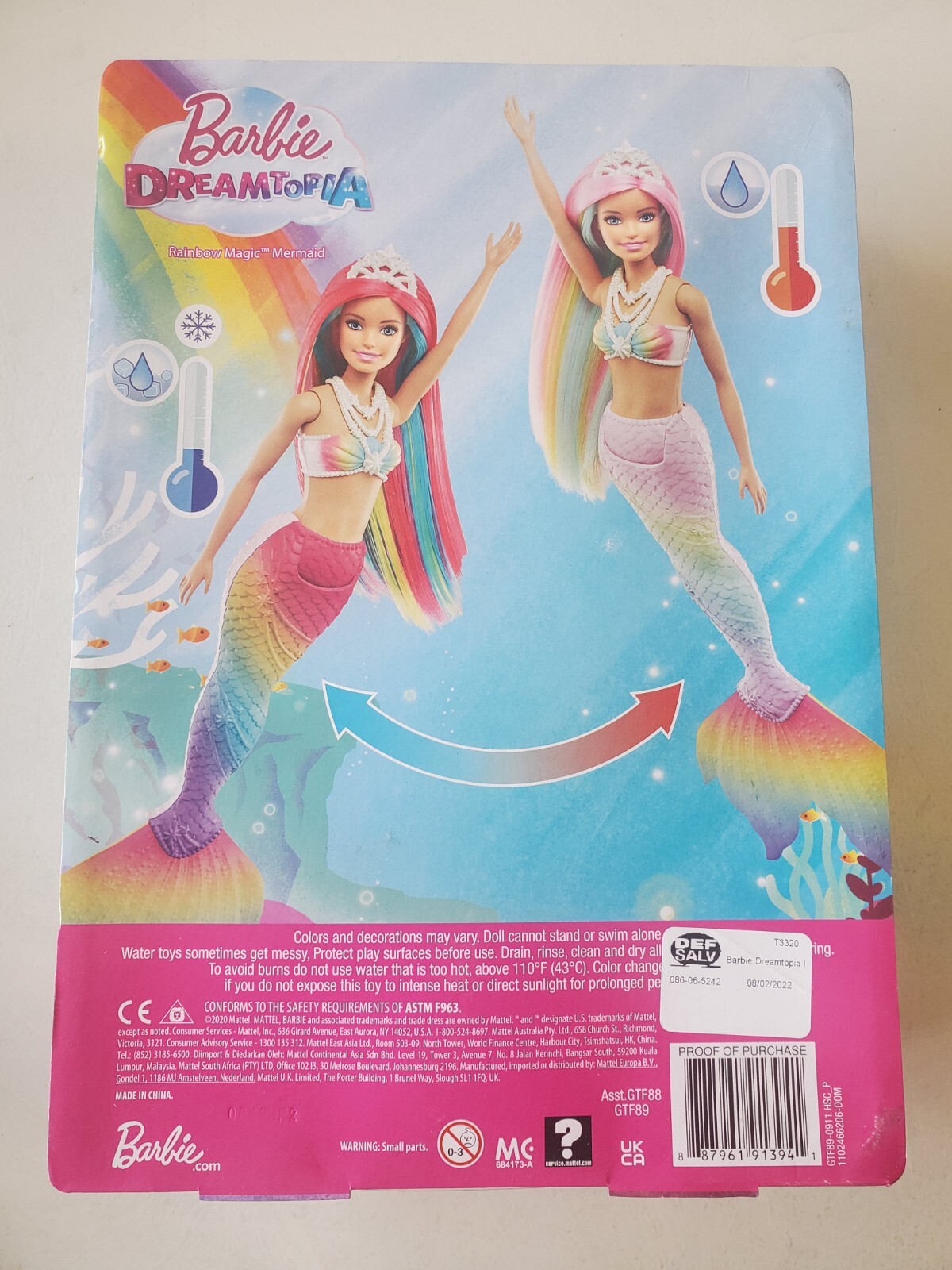 Barbie Dreamtopia Magic Mermaid Doll with Color Changing Rainbow Hair
