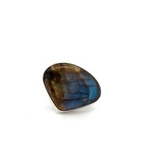Sterling Silver Labradorite Ring Size 7.5 -Stone 19 x 24mm