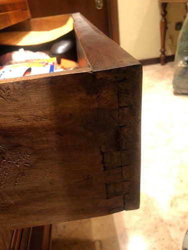 Mobile antico legno noce armadio dispensa due ante '800 - Foto 2 di 5