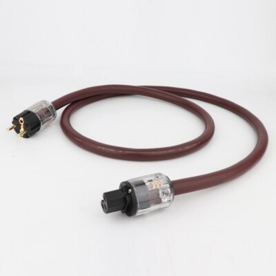 OFC 33 Cores Gold Plated HI-FI Audio Amp Power Cable EU US Plug IEC Power Cord