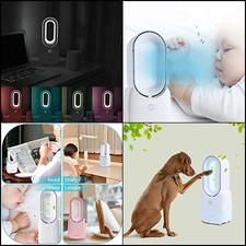 Office Desk Fan 11.8 inch Cooling Fan with 5 Colors Touch Control with LED Light