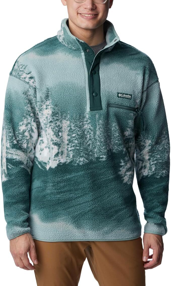 Columbia Men's Helvetia Half Snap Fleece Pullover (Night Wave Solar Ski