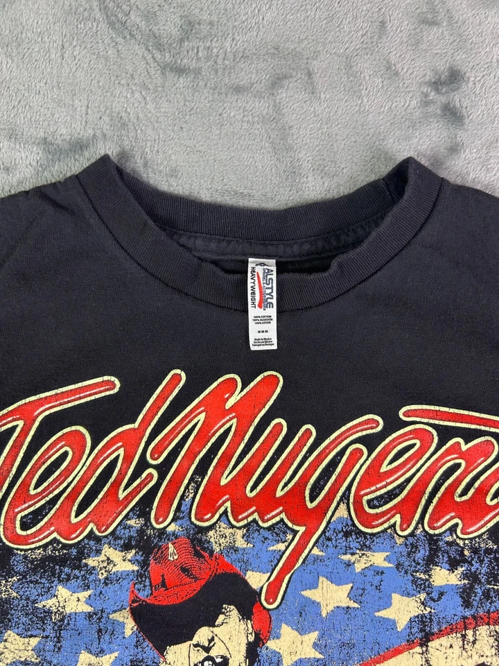 Ted Nugent Rockin' America Again 2017 Tour T 恤黑色大号美国 — 第 3/4 张图片