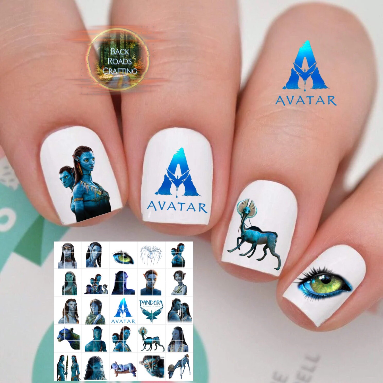 Avatar Waterslide Nail Art Decals Set Of 50 Instructions & Bonus