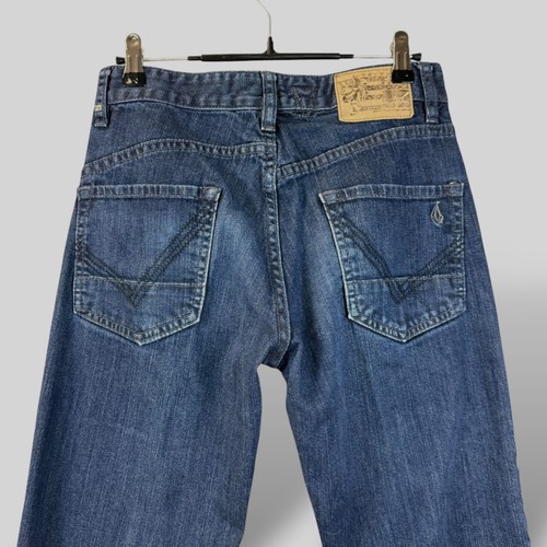 Volcom Mens Blackhart Jeans Size 28x29 Relaxed Fit Dark Wash Denim Straight-Leg - Picture 6 of 14