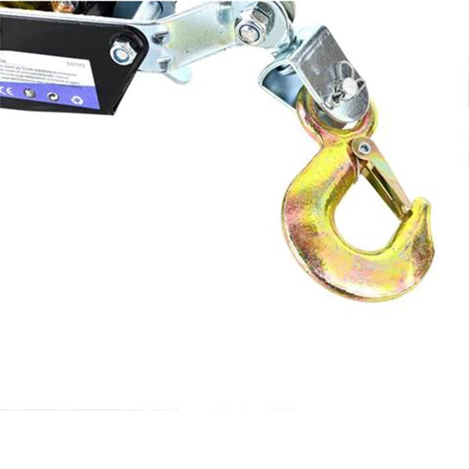 Paranco Verricello Argano Manuale Gancio Traino 2T 2000KG Fune Cavo Acciaio - Immagine 3 di 4