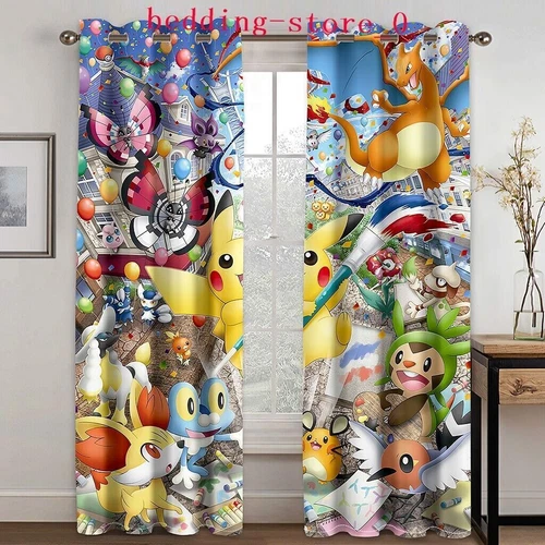 Tende Oscuranti 3D Spesse Bambini/Pokemon Pikachu Anello Termico Occhiello Superiore/Tende - Foto 78 di 93